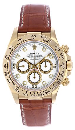 Men's 18k Yellow Gold Rolex Cosmograph Daytona Watch 16518 White Dial