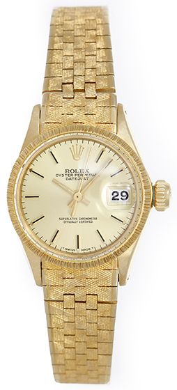 Vintage Rolex Ladies 18k Yellow Gold Datejust Watch