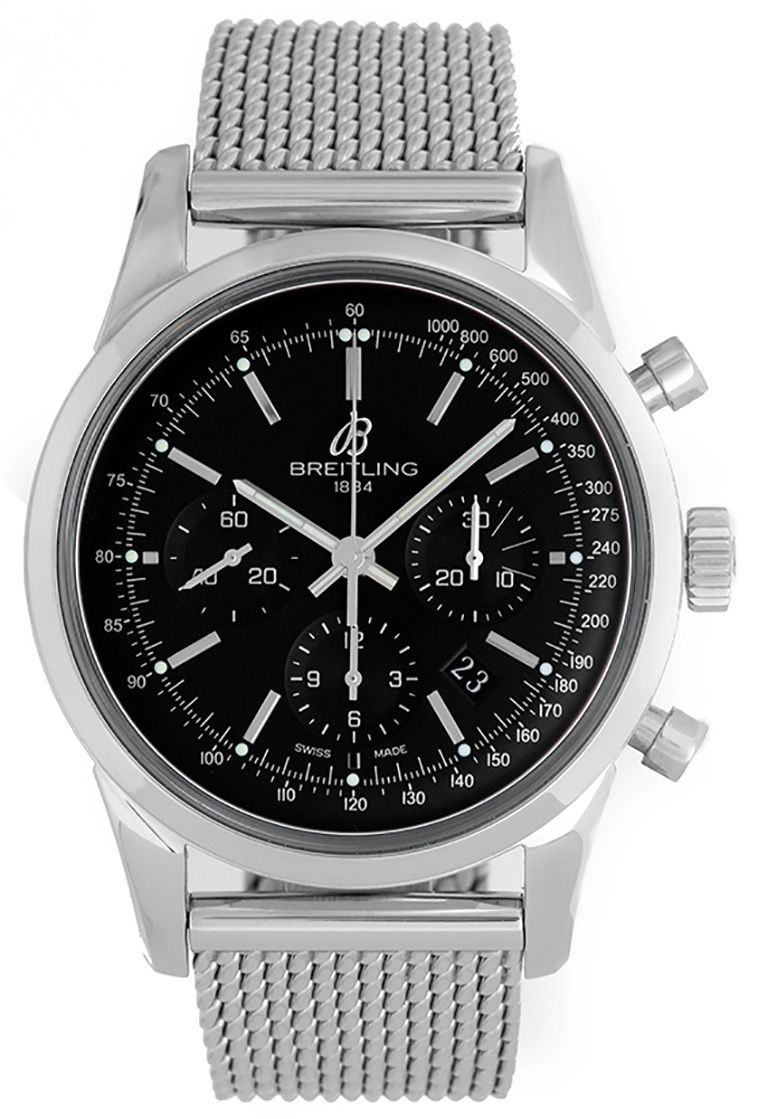 Breitling Transocean Chronograph 43 mm Watch in Black Dial