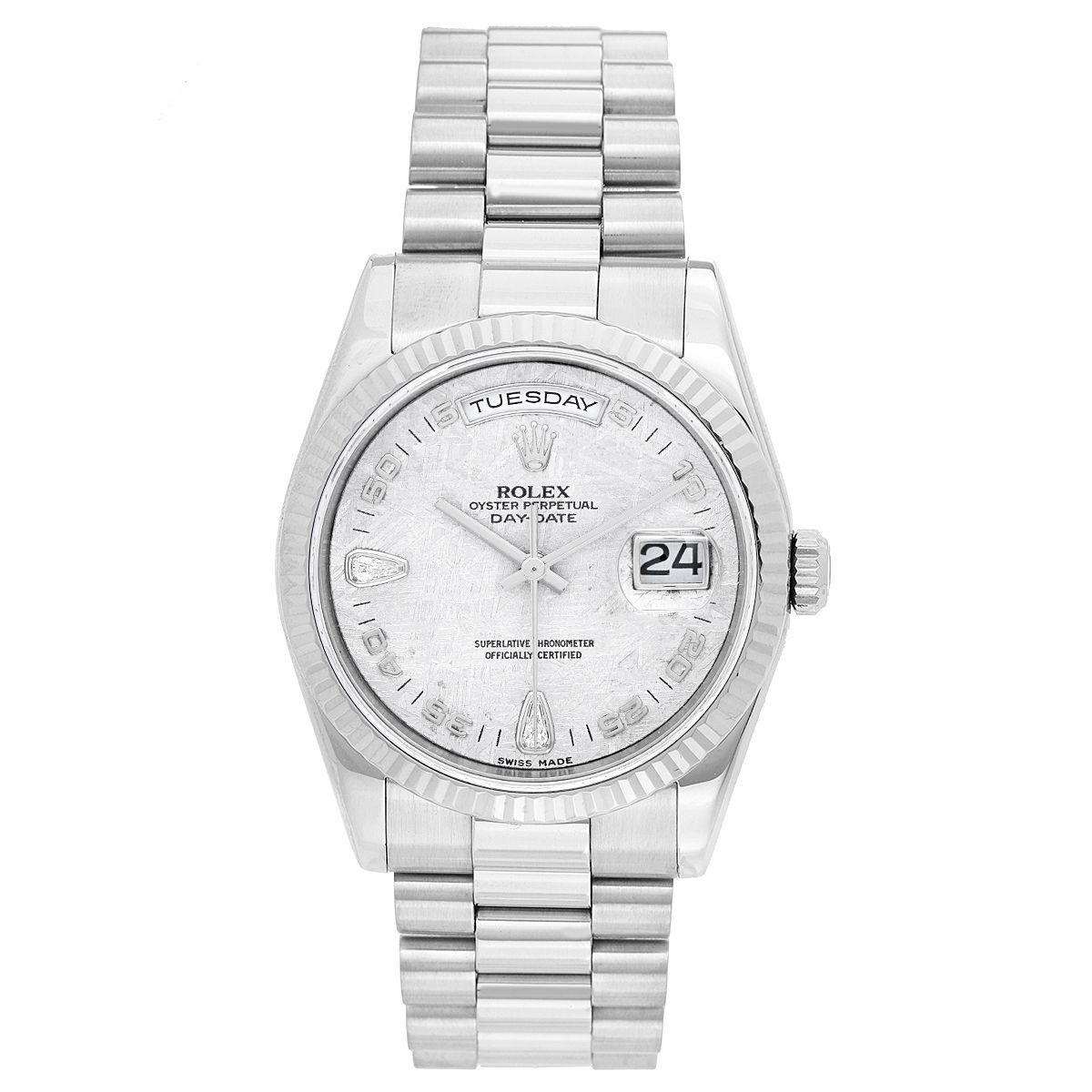 Rolex president day on sale date white gold