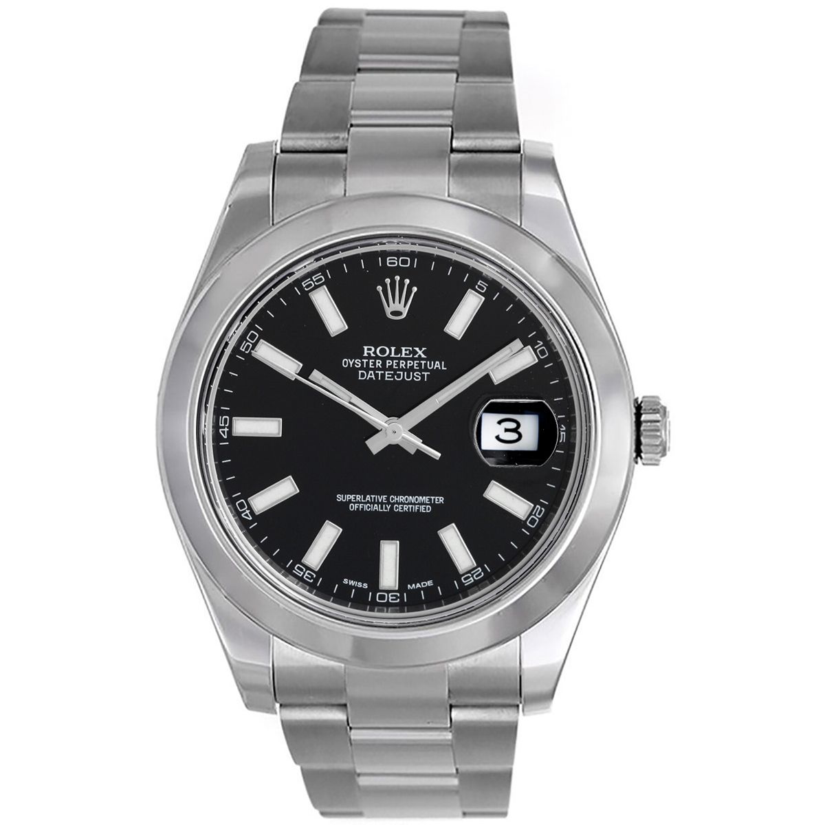 Rolex II 41mm Stainless Steel Watch Black Dial 116300