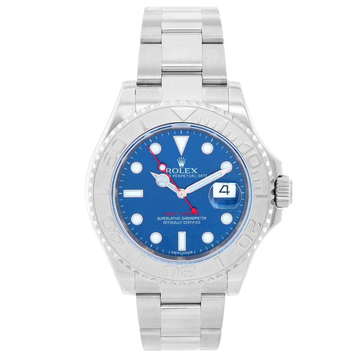 Rolex 116622 yacht master steel and platinum blue dial