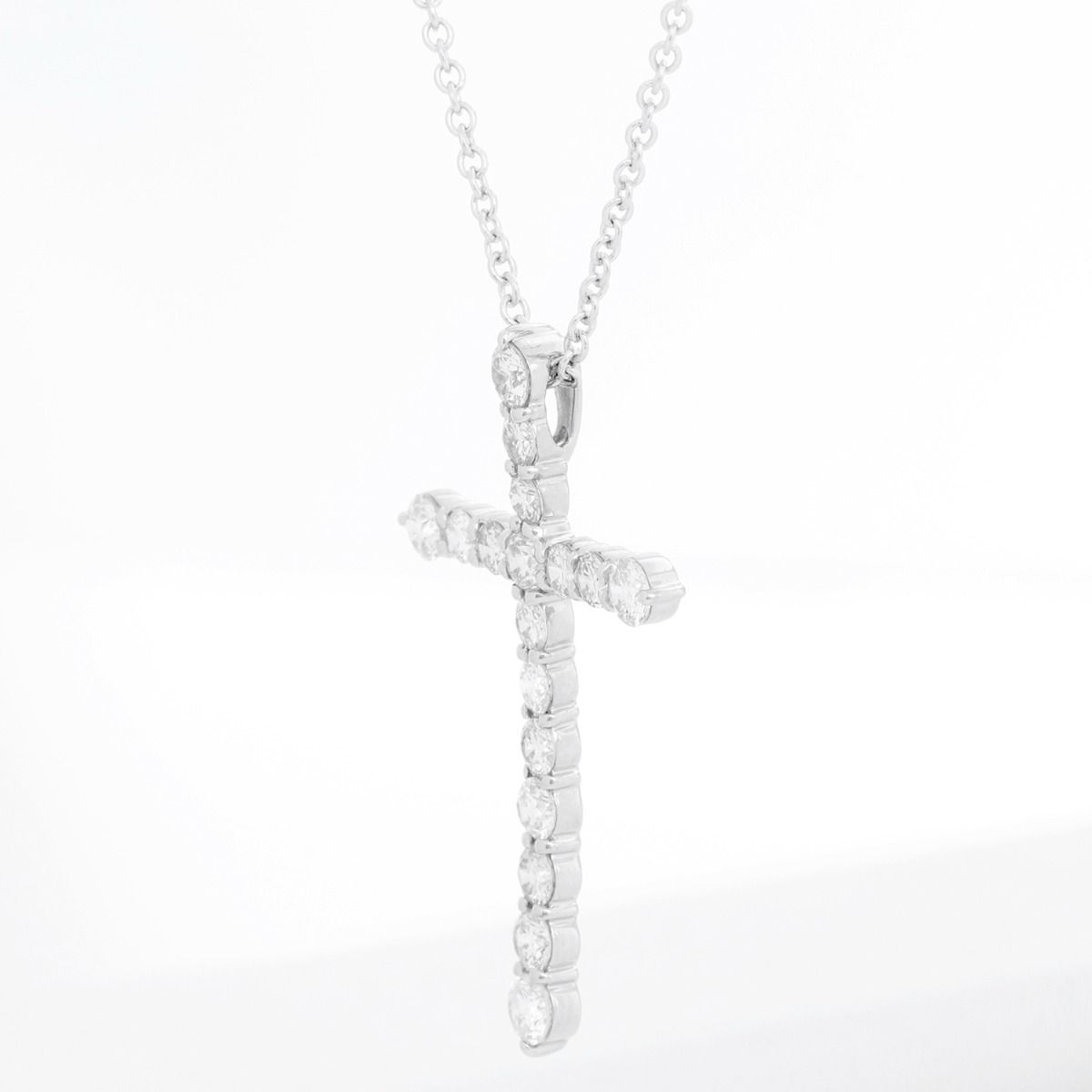 Platinum Diamond Cross with White Gold Chain