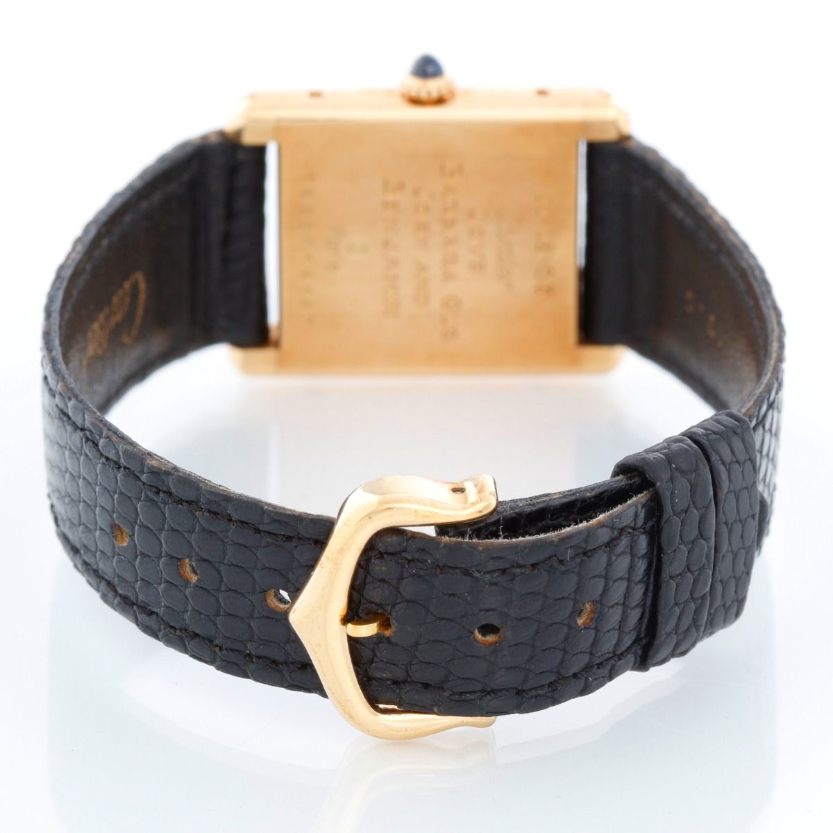 Cartier Tank Louis Women's 2442 18k Yellow Gold Mint Leather Strap  Luxury Watch