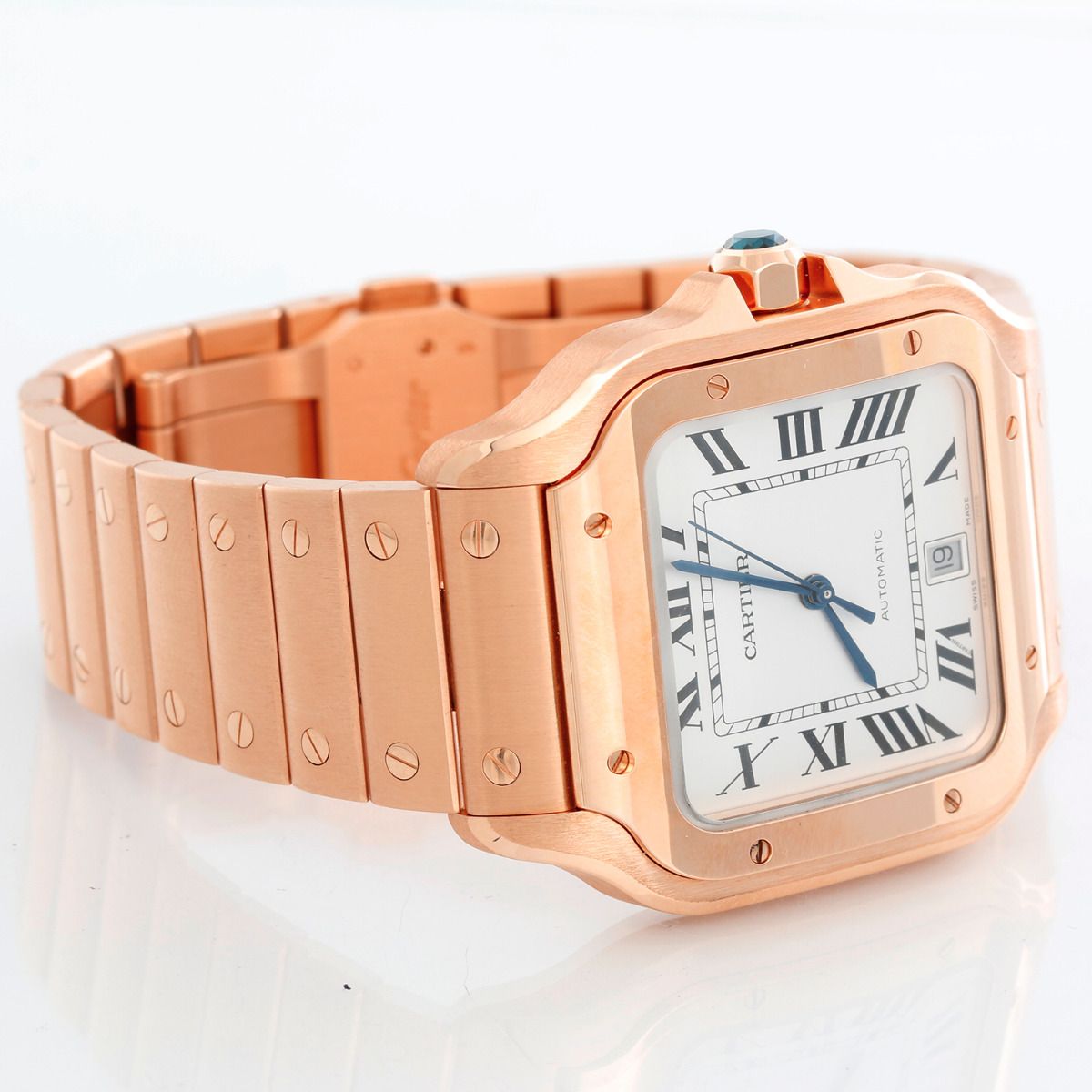 Cartier Santos 18K Rose Gold Large Men's Watch WGSA0018