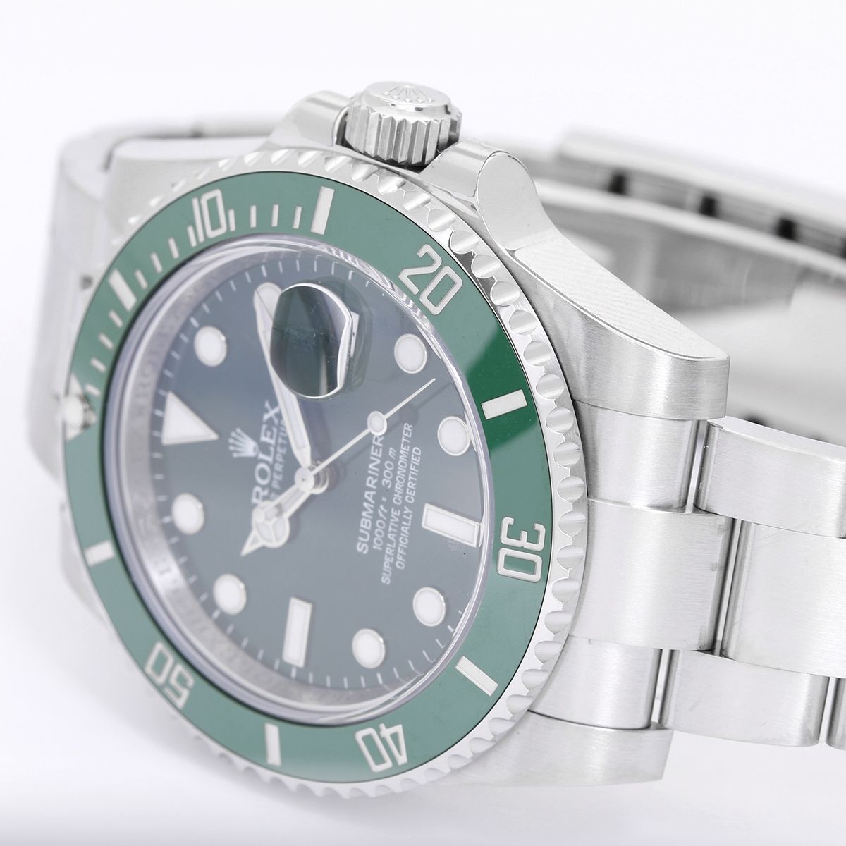 Rolex Submariner Hulk Green Dial Bezel Watch 116610LV For Sale at