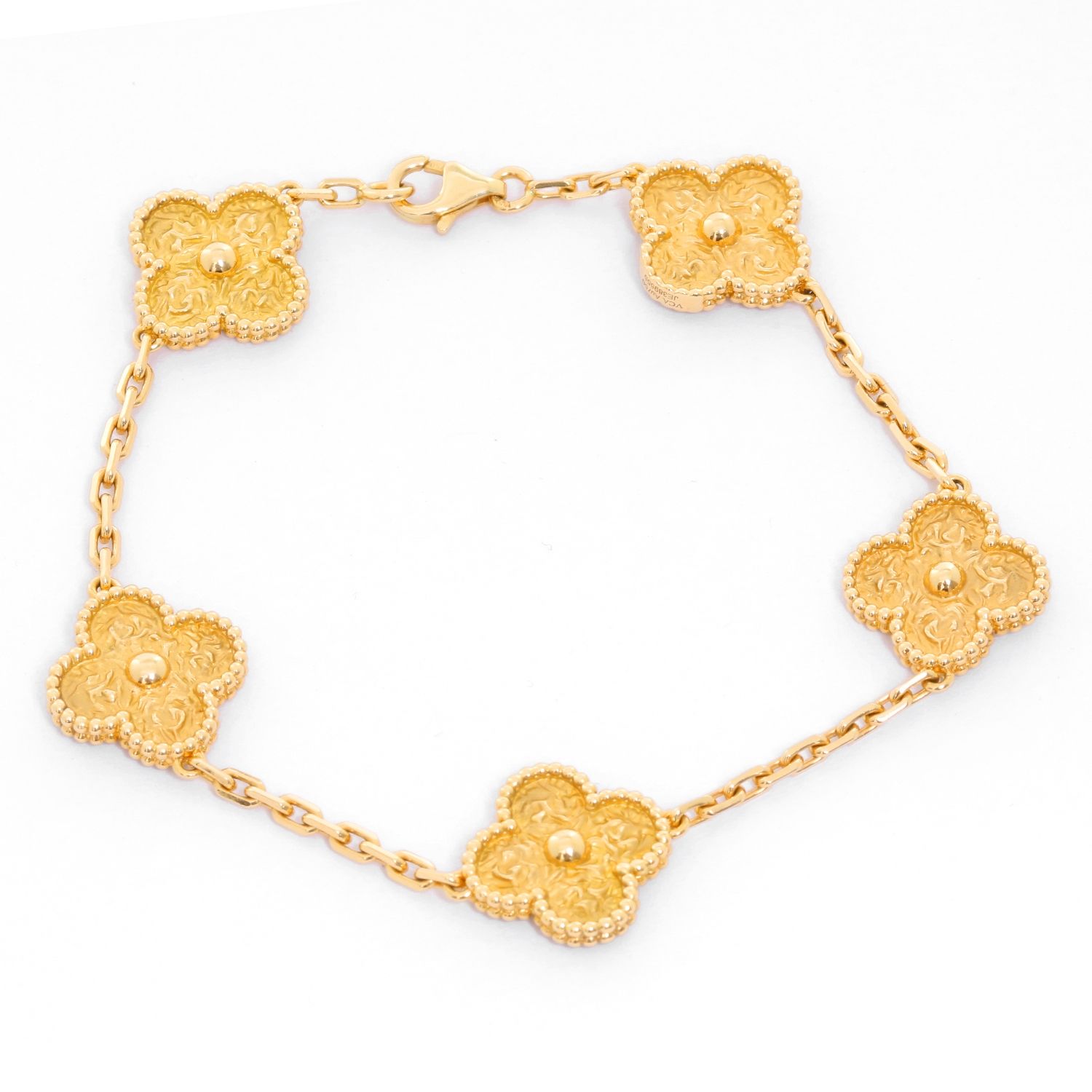Vintage Italian Heart Link 14k Gold Bracelet