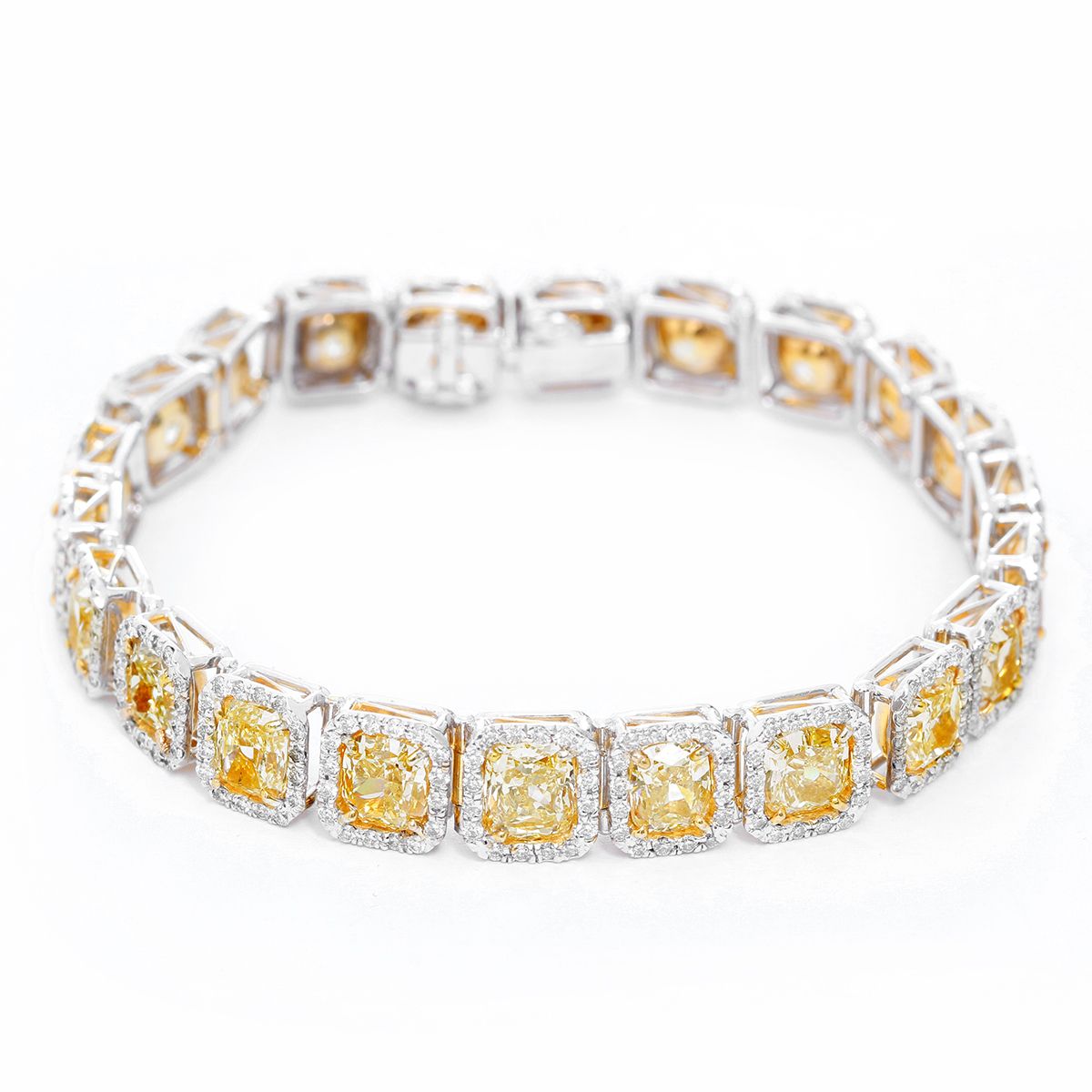 Yellow Gold Channel Set Tennis Bracelet | Round Diamonds