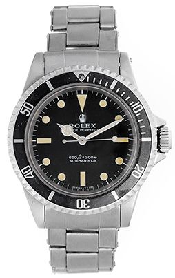 Vintage Rolex Submariner 2 Line Gilt Dial Watch Early 1960 s