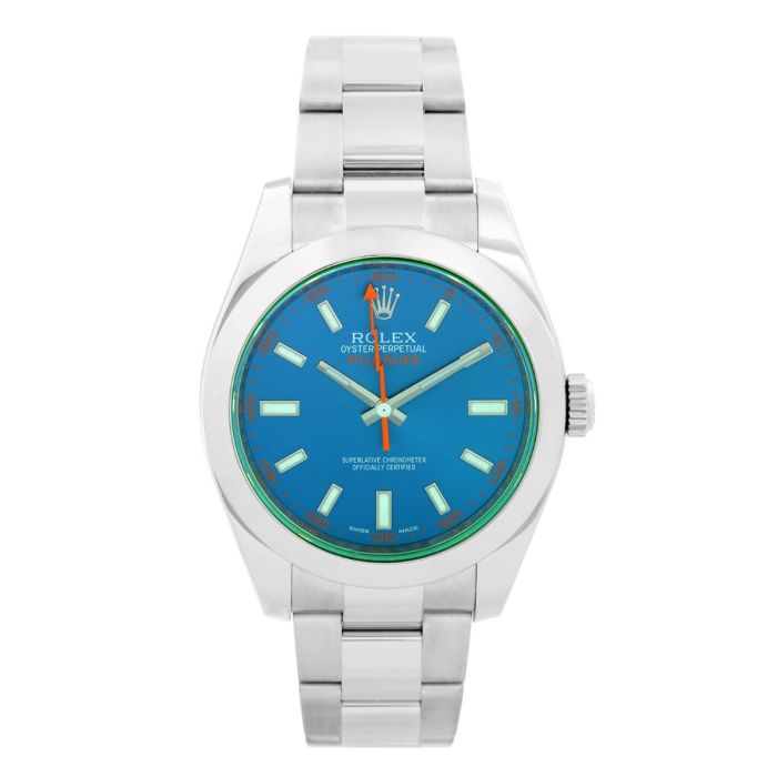 Rolex Blue Milgauss Stainless Steel Men s Watch 116400 GV