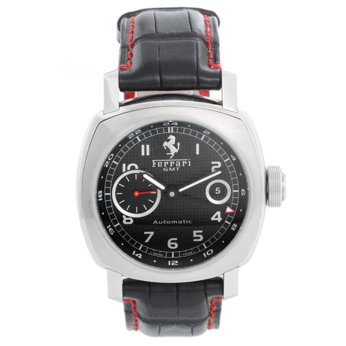 Panerai Ferrari Scuderia GMT Stainless Steel Mens Watch Ref F6655