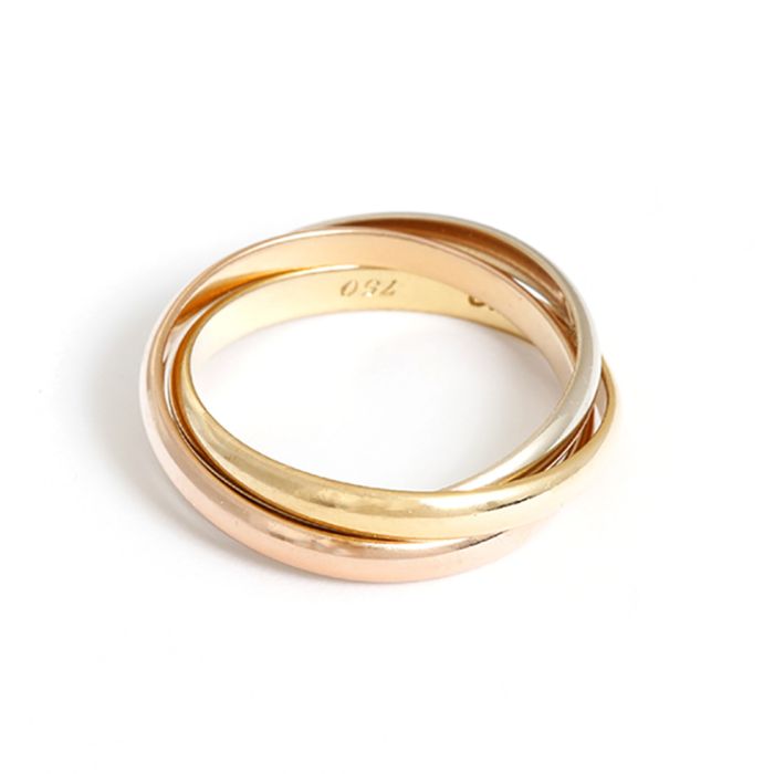 Cartier Trinity 18K Tri Color Ring Sz. 55