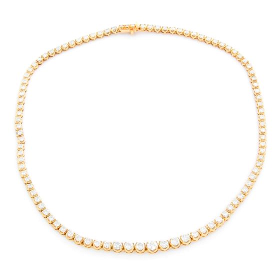 Sparkling 18K Yellow Gold Diamond Necklace