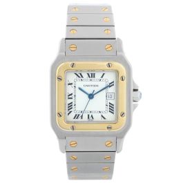 Cartier Santos Galbee Men s 2 Tone Steel Gold Quartz Watch