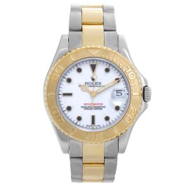 Rolex Yacht-Master 18K Yellow Gold/Steel Blue Dial Ladies 35mm Watch T 68623
