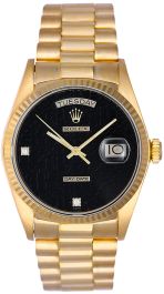 Rolex Gold Day Date President Watch Black Jubilee Dial 18038