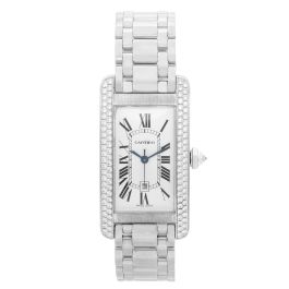 Cartier Tank Americaine 18k White Gold Men s or Ladies Midsize