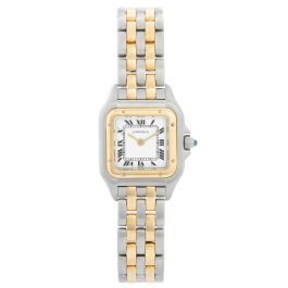 Cartier Panther Ladies 2 Tone 2 Row Steel Gold Watch W25029B6