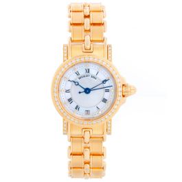 Breguet Marine Automatic Ladies 18k Yellow Gold Watch 8401BA 52