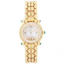 Chopard Happy Sport 18k Yellow Gold Diamond Ladies Watch 276151 0005