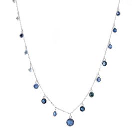 Beautiful Blue Sapphire and White Gold Necklace